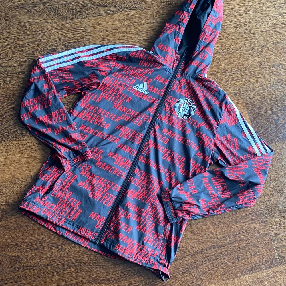 Adidas Men’s Manchester United Running Zip Up Light Weight Jacket Size XSmall